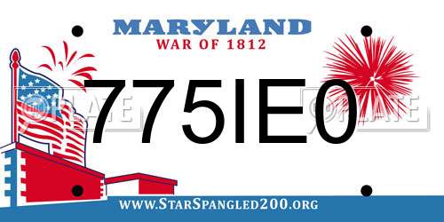 775IE0 Maryland License Plate