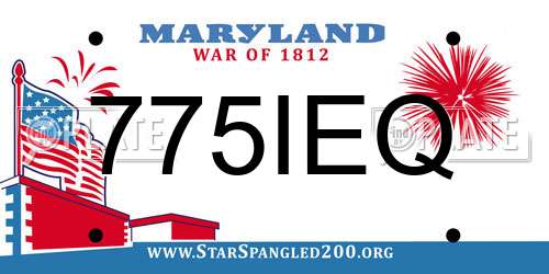775IEQ Maryland License Plate