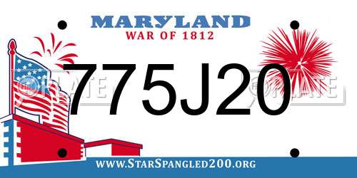 775J20 Maryland License Plate