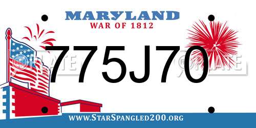 775J70 Maryland License Plate