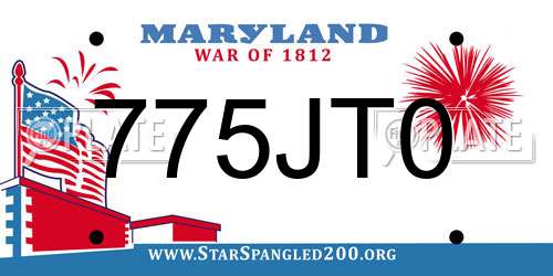 775JT0 Maryland License Plate