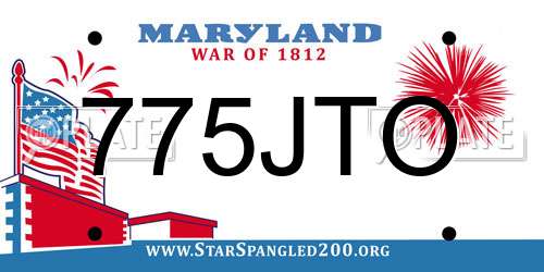 775JTO Maryland License Plate