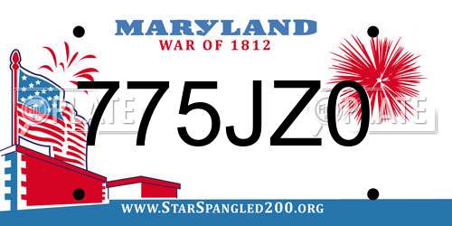 775JZ0 Maryland License Plate