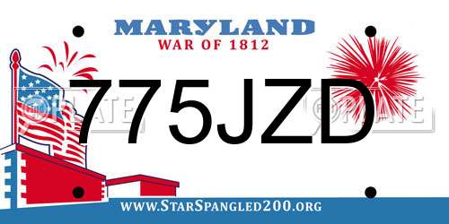 775JZD Maryland License Plate