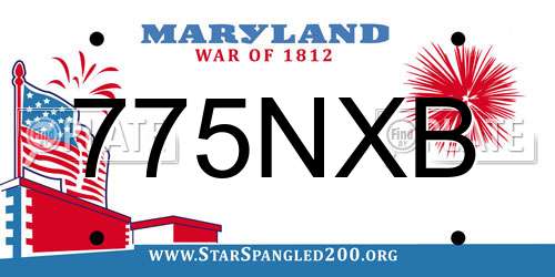 775NXB Maryland License Plate