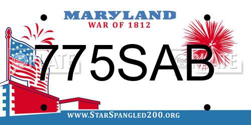 775SAB Maryland License Plate