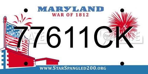 77611CK Maryland License Plate