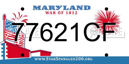 77621CF Maryland License Plate