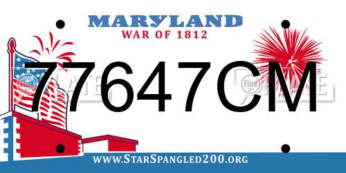 77647CM Maryland License Plate