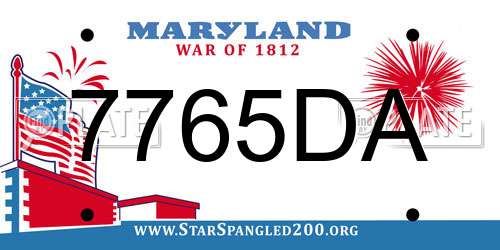 7765DA Maryland License Plate