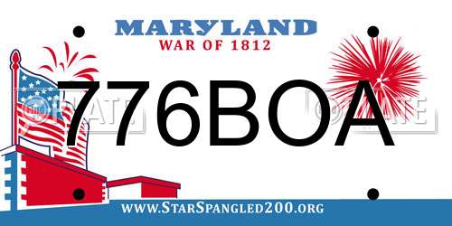 776BOA Maryland License Plate