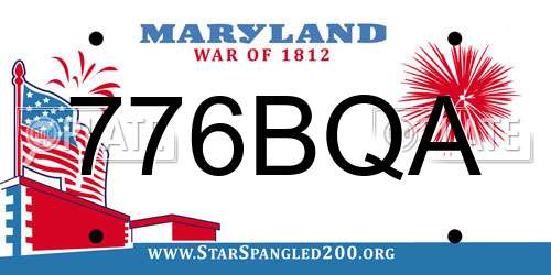 776BQA Maryland License Plate