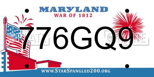 776GQ9 Maryland License Plate
