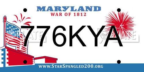 776KYA Maryland License Plate