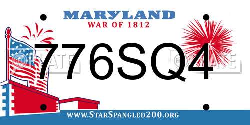 776SQ4 Maryland License Plate