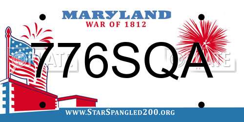 776SQA Maryland License Plate