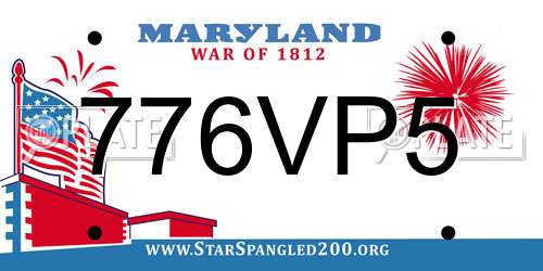 776VP5 Maryland License Plate