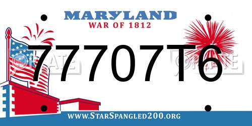 77707T6 Maryland License Plate
