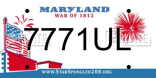 7771UL Maryland License Plate