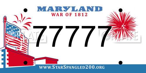 77777 Maryland License Plate