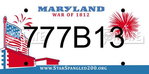 777B13 Maryland License Plate