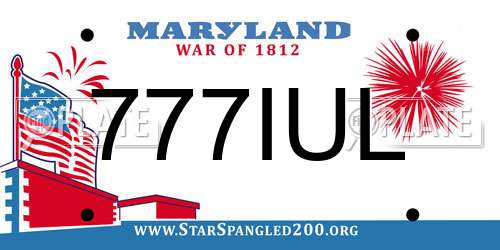 777IUL Maryland License Plate