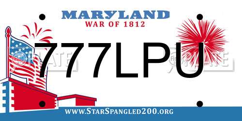 777LPU Maryland License Plate