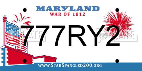 777RY2 Maryland License Plate