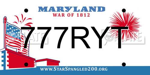 777RYT Maryland License Plate