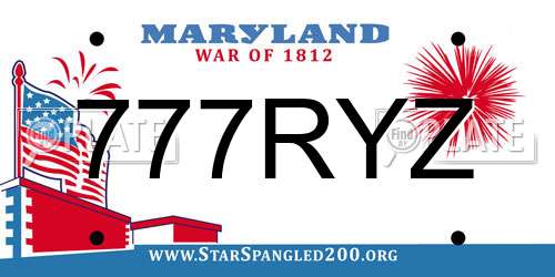 777RYZ Maryland License Plate