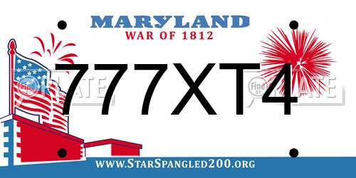 777XT4 Maryland License Plate