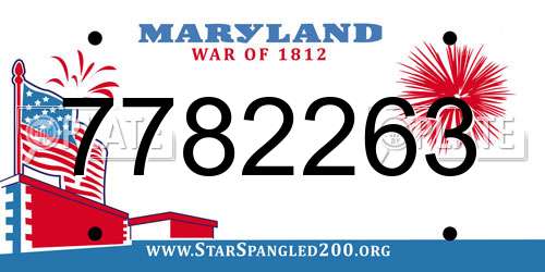 7782263 Maryland License Plate
