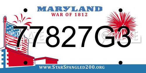 77827G3 Maryland License Plate