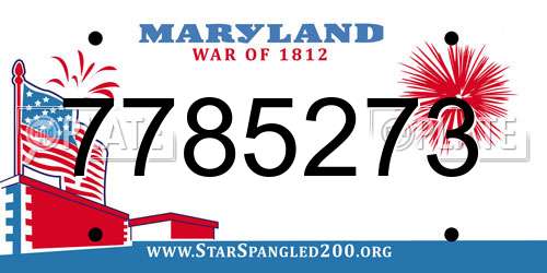 7785273 Maryland License Plate