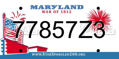 77857Z3 Maryland License Plate