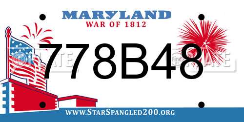778B48 Maryland License Plate