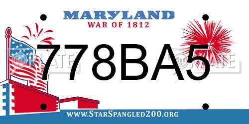 778BA5 Maryland License Plate