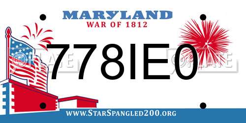 778IE0 Maryland License Plate