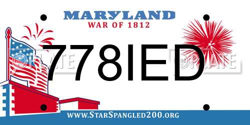 778IED Maryland License Plate