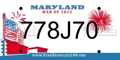 778J70 Maryland License Plate