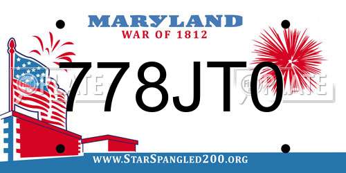 778JT0 Maryland License Plate