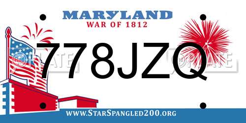 778JZQ Maryland License Plate