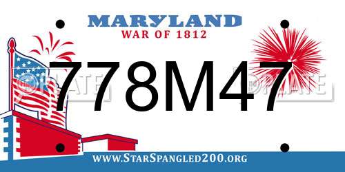778M47 Maryland License Plate