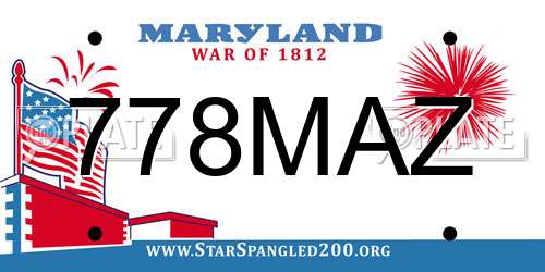 778MAZ Maryland License Plate