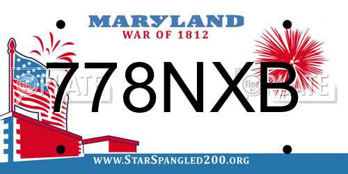 778NXB Maryland License Plate