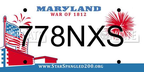 778NXS Maryland License Plate