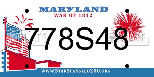 778S48 Maryland License Plate