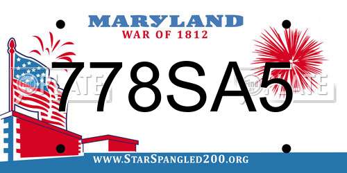 778SA5 Maryland License Plate