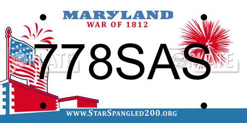 778SAS Maryland License Plate