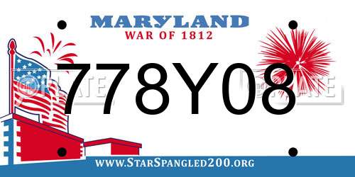 778Y08 Maryland License Plate